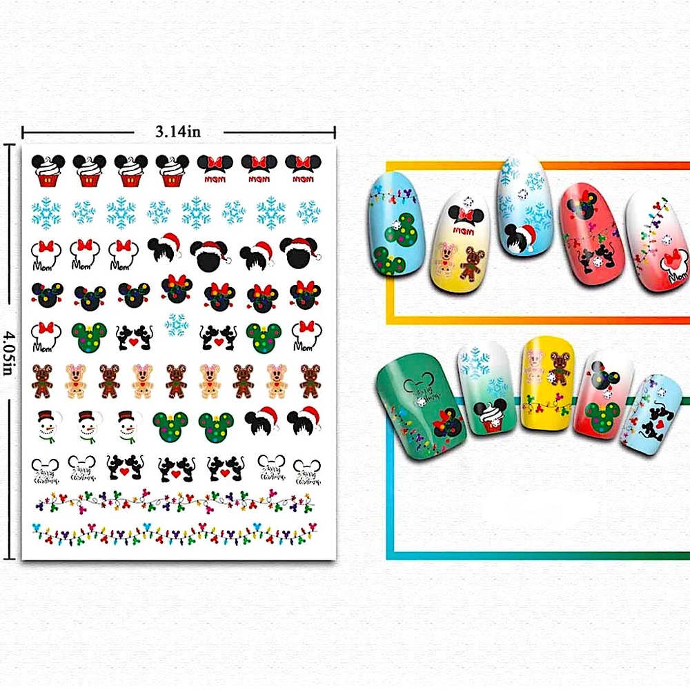 💌 BO/GO$6 Christmas Mickey Christmas Nail Stickers